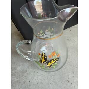 Vintage West Virginia Glass Co. Butterfly Pitcher 10 in.‎